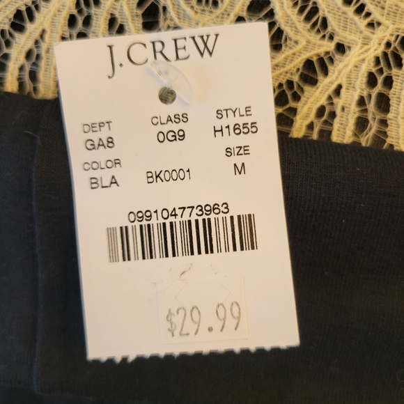 NWT Black J. Crew Boatneck 3/4 Sleeve Shirt - Picture 4 of 5